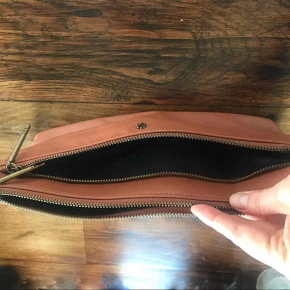 Elliot Lucca leather clutch. Like new. Beautiful neutral brown color. - Picture 6 of 8